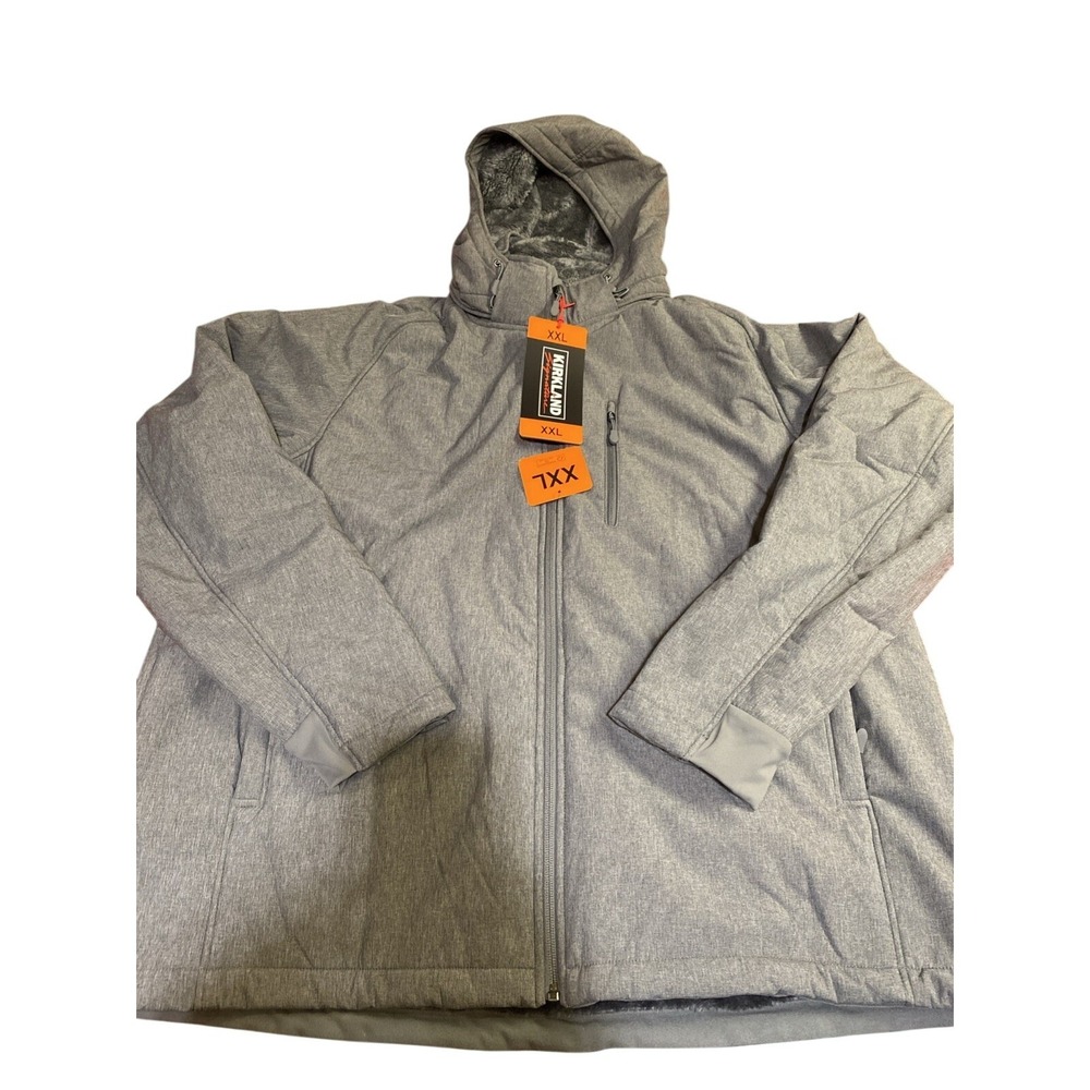 Kirkland Signature Men's Fleece Lined Soft shell‎ Jacket With Hood Size XXL
